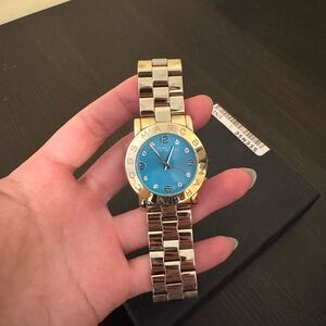 Marc by Marc Jacobs Gold-Tone Smartwatch with Blue Dial